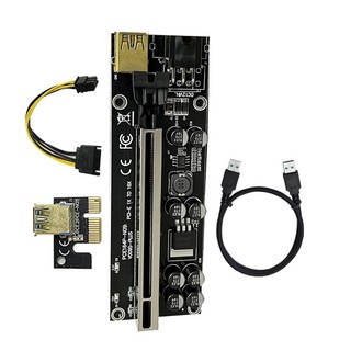 VER009S Plus PCI-E Riser Card 009S Plus PCIE X1 đến X16 4Pin 6Pin Power USB 3.0 Cáp cho Bitcoin Litecoin Mining Rig A