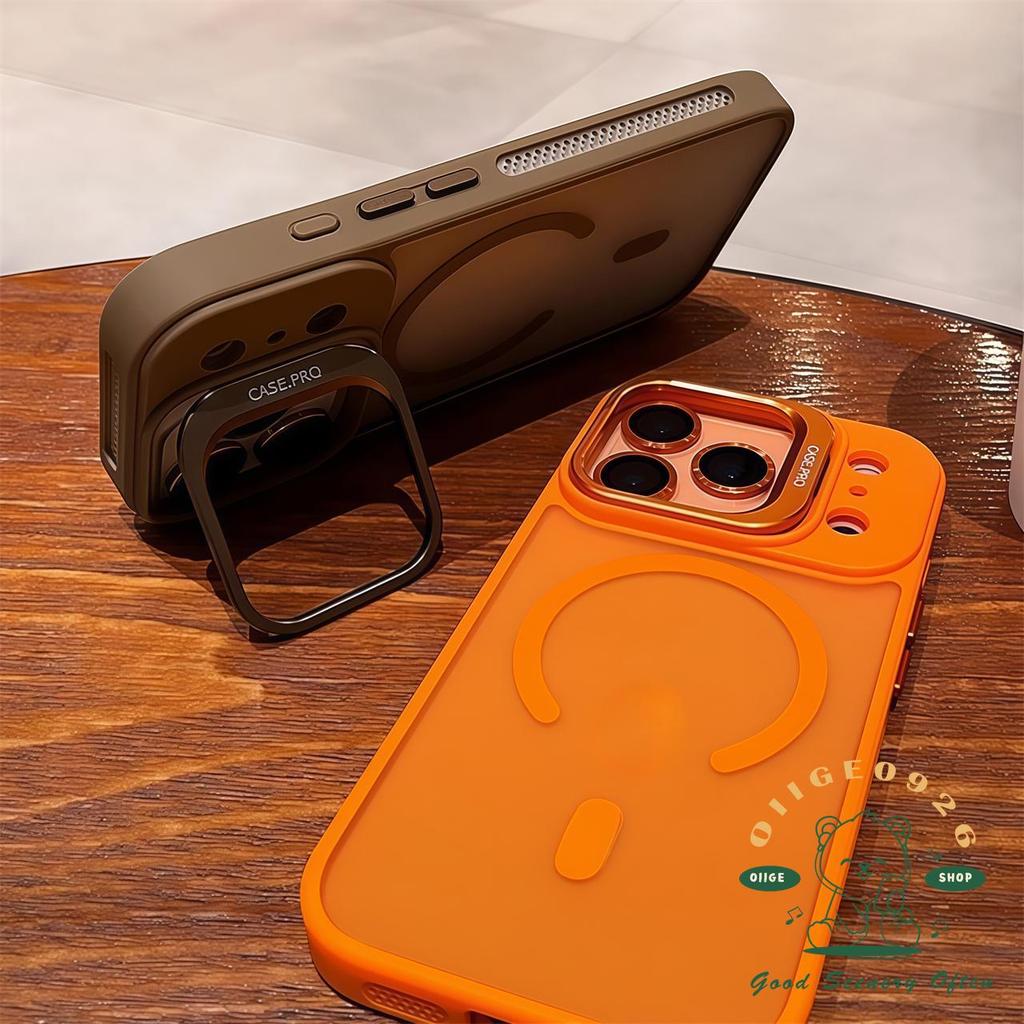 【 Ốp lưng iPhone17 】 Giá đỡ ống kính chống rơi từ tính Vỏ điện thoại iphone17 Pro Max 16 15 14 13 12 cho vỏ iPhone Vỏ mềm silicon TPU chống sốc
