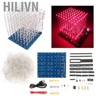 Hilivn Bộ đèn LED 3D bình phương Blue Red Cube DIY Hand Made Trang trí nhà cửa (Đỏ)