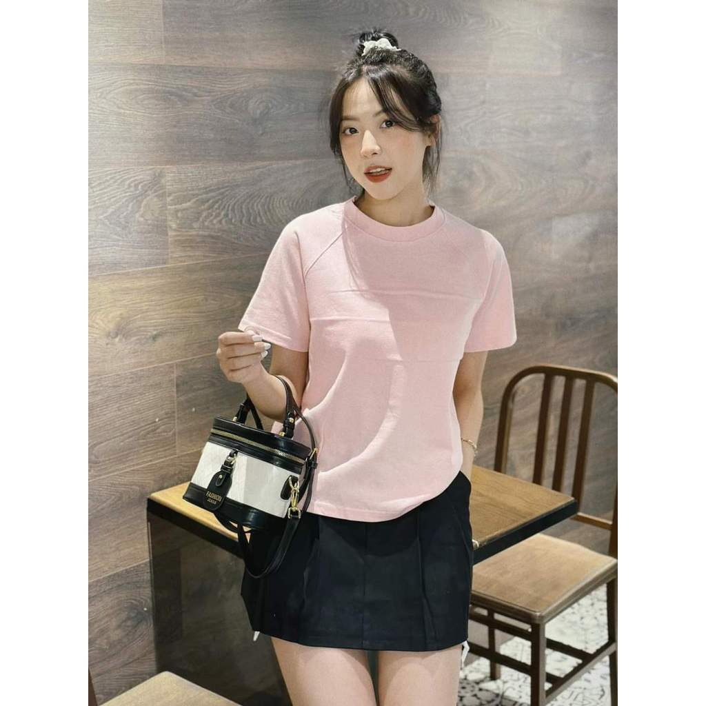 Áo Thun Baby Tee Trơn Cộc tay, Áo Phông Nữ Tay Zap Lăng Cổ Tròn Dáng Ôm BABY TEE Cotton 2 Chiều - A195