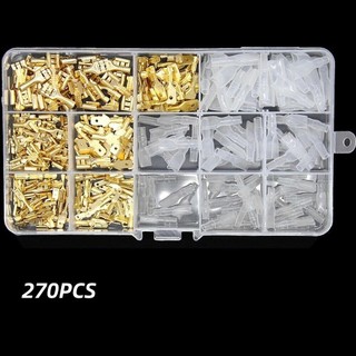 Hộp Đầu Nối Dây Cách Nhiệt 270 Chiếc Kèm Vỏ Bọc, Đầu Cos Nam Nữ 2.8 / 4.8 / 6.3mm
