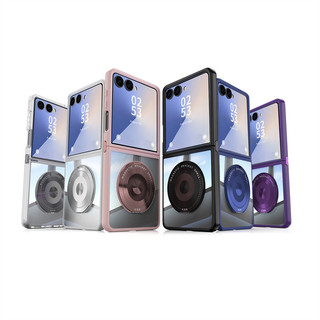 360 Xoay Vòng Kim Loại Acrylic Cứng PC Dành Cho Samsung Z Flip 7 Flip 6 Flip 5 7FE Từ Đứng Bóng Trong Suốt Chống Sốc Vỏ Bảo Vệ