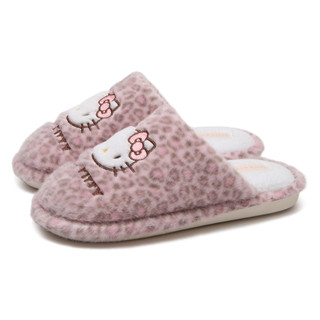 XIXITIAO Dép Cotton Da Báo In Mèo Con Nữ Độc Đáo Đế Mềm Sinh Viên Nhà Mùa Đông Ấm Áp