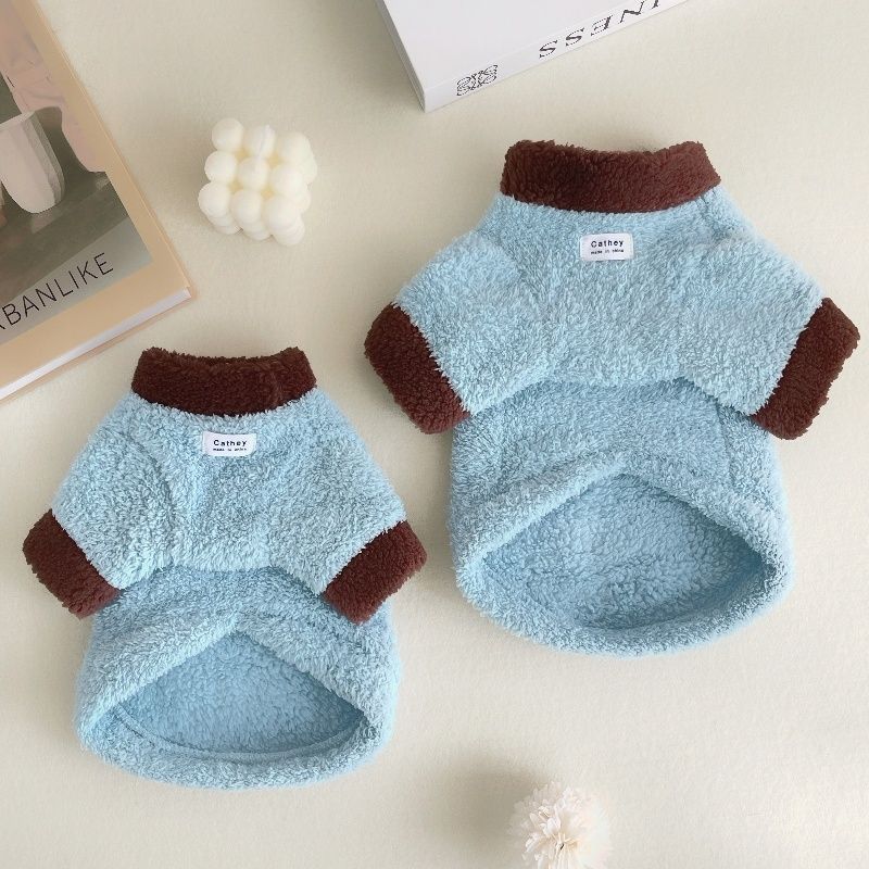 Áo len thú cưng sang trọng hai mặt Thu đông ấm áp Sữa xanh cà phê phong cách đám mây Quần áo chó mèo