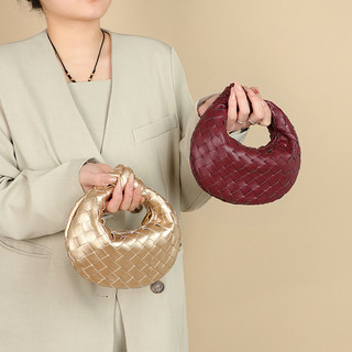 Túi xách Mini dệt PU chất lượng cao Túi bánh bao thắt nút Croissant