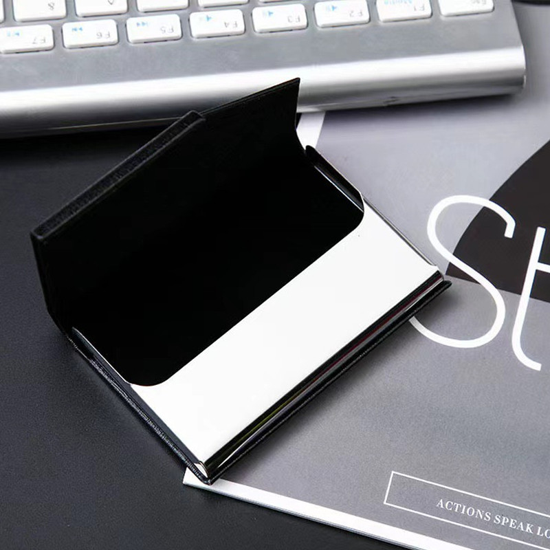 Hộp Đựng Name Card, Thẻ ATM, Card Visit – Thiết Kế Nhỏ Gọn Thời Trang, Chất Liệu Kim Loại Phối Da Sang Trọng