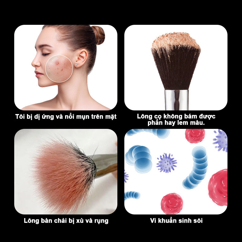 Máy Rửa Cọ Trang Điểm Tự Động, Giặt Sấy Cọ Makeup, Khử Khuẩn UV, Sạc Type-C, Làm Sạch Sâu, Tiện Lợi Dễ Dùng