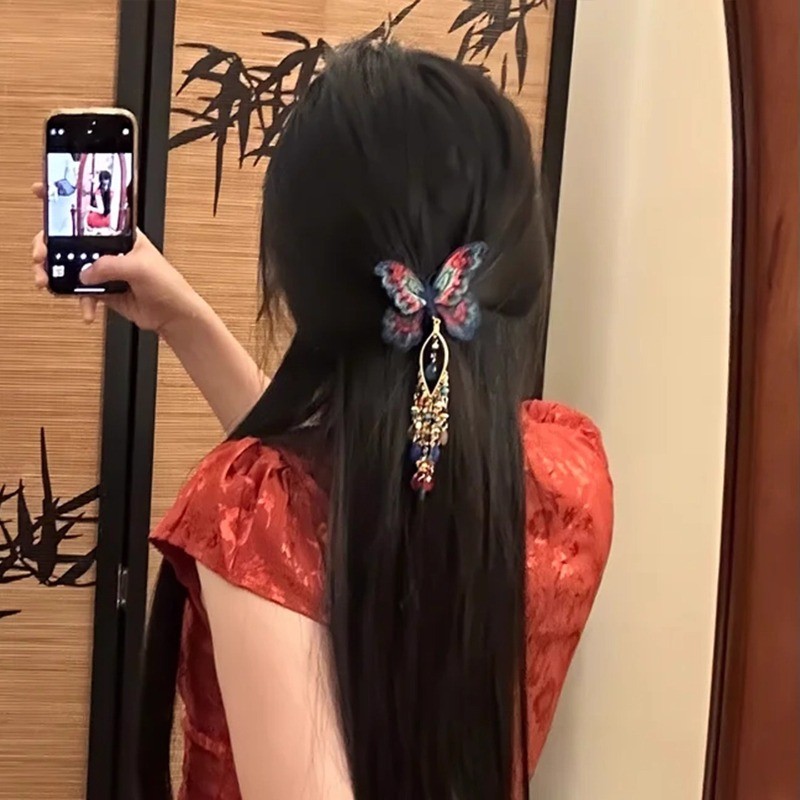 Gấu trúc bướm đầy màu sắc - Phụ kiện tóc phong cách dân tộc Trung Quốc