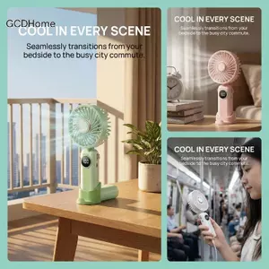 Quạt cầm tay Mini có thể sạc lại GCDHome USB có thể gập lại Ne Treo có thể điều chỉnh 5 tốc độ để câu cá du lịch dã ngoại HOT
