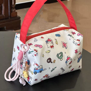 Túi đựng mỹ phẩm nữ Túi lưu trữ dung lượng lớn in hình Hello Kitty dễ thương