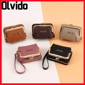 Ví nhỏ OLVIDO Slim, Ví ngắn nữ chống thấm nước bằng da PU, Túi đựng thẻ có khóa kéo nhiều thẻ có khóa kéo dành cho nữ Cô gái