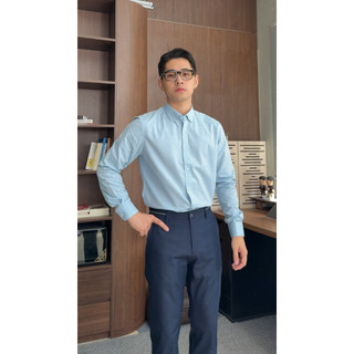[NEW] Áo Sơ Mi Nam HLA Xanh Dương Chất Liệu Cotton Polyester Form Lịch Lãm Cao Cấp Phù Hợp Công Sở