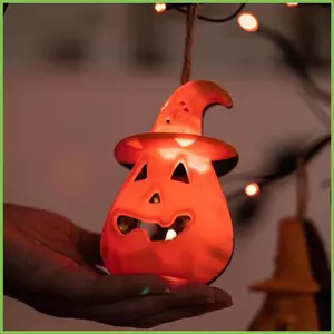 Đèn lồng bí ngô Halloween để bàn trang trí, ánh sáng ấm, trung tâm bàn gelhvn