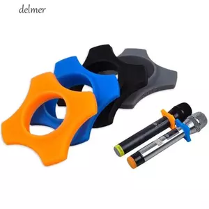 DELMER Giá đỡ micro KTV Mic Phụ kiện chống lăn Thiết bị DJ chống rung Micro chống rơi Vòng silicon