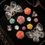 Set Charm Bướm Pha Lê Hoa Hồng Tím Lavender & Mocha Resin Cao Cấp – Crystal Butterfly Purple Rose Luxury Co