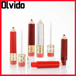 Ống Son Bóng OLVIDO DIY, Chai Mini Trong Suốt 5ml, Ống Son Dưỡng Môi Hình Bút Chì Chai Son Môi Cho Du Lịch