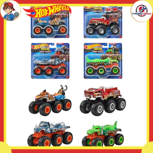 Hot Wheels Monster Truck Transporter Assortment – 4-Pack Die-Cast Mini Trucks, Assorted Colors, Ages 3+
