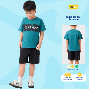 Bộ Đồ Bé Trai YODY set áo thun quần Form Ovesized In Tràn Ngực Áo BCST26S004