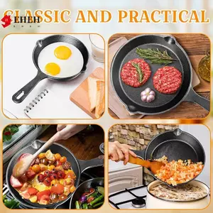 Chảo Trứng Gang Mini 10cm Chảo Chiên Nhỏ Chống Dính Cho Qui Ăn Sáng Nấu Ăn Di Động Cho Cắm Trại Ngoài Trời VN