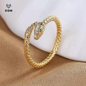 Vintage Gothic Rắn Mở Nhẫn Có Thể Điều Chỉnh Dành Cho Nam Nữ Cá Tính Kim Loại Động Vật Nhẫn Thẩm Mỹ Phụ Kiện Trang Sức Quà Tặng [Mina]