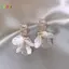 < Honeyba > Bông tai bóng thời trang cổ điển mới dành cho nữ Vỏ trắng Hàn Quốc Bông tai Dangle Tính khí nhẹ Quà tặng trang sức sang trọng Đẹp