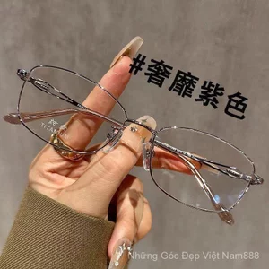 Kính lụa vàng Kính cao cấp Khung mỏng màu trắng nhìn khuôn mặt Trường tiểu học Stu