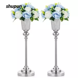 Bình hoa SHUPUN, Sắp xếp hoa Kim loại Bình hoa nhân tạo, Bình hoa bàn vàng sang trọng Trang trí nhà cửa