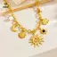 Mặt dây chuyền hình mặt trăng sao biển hợp thời trang Charm Nelace Tuyên bố bằng thép không gỉ Dây chuyền vàng Trang sức thời trang mạ PVD [Mina]