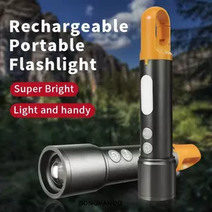 Đèn pin ngoài trời DONOVANQQ, Đèn pin LED đa chức năng chống nước, Đèn chiếu sáng bỏ túi Laser trắng sáng cao có móc cắm trại đi bộ đường dài