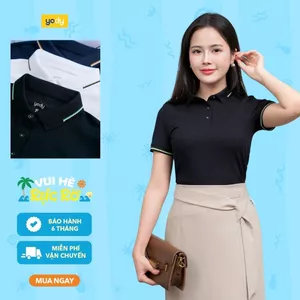 Áo thun polo nữ vải siêu co giãn YODY bo cổ dệt vải waffle thoáng khí chạm mát WCPO25S035