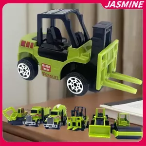 JASMINE 6 Cái / bộ Đồ Chơi Giáo Dục Hợp Kim Nhựa Kỹ Thuật Tru Xe Xây Dựng Mô Hình Xe Máy Xúc Máy Kéo Máy Xúc Cho Trẻ Em Quà Tặng JASMINE