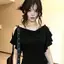 Mùa hè phong cách Hàn Quốc Pure Desire Hot Girl Cổ xoay tay ngắn Top Xù lệch vai xếp li không đều