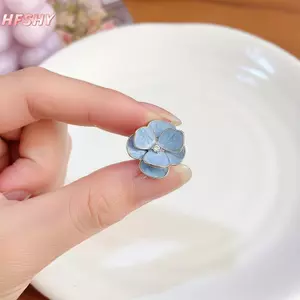 HFSHY Thời Trang Thiết Kế Ngọt Ngào Xuân Hè Xanh Men Hoa Bông Tai Nữ Ánh Sáng Sang Trọng Cao Cấp Tiệc Quà Tặng Trang Sức VN