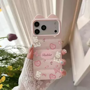 Bowknot Gấu Nhỏ Trường hợp iPhone 16promax phù hợp 1715Plus Mới 14/11/12/13 Stereo