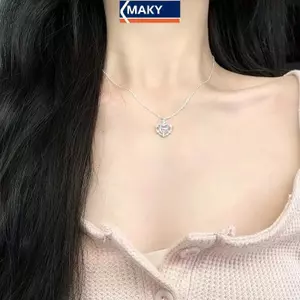 MAKY Neon Trái Tim Rỗng Dây Buộc Nữ Nhẹ Sang Trọng Thiết Kế Cao Cấp Cảm Giác Tính Khí Đơn Giản Nelace Đảng Trang Sức Quà Tặng VN