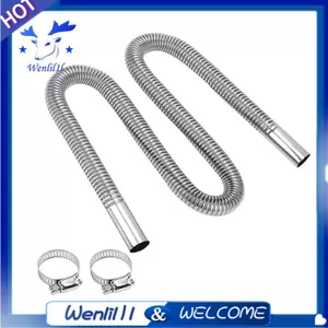 300cm Ô Tô Ô Tô Ô Tô Tự Động Ô Tô Máy Nóng Ống Xả Thép Không Gỉ Ống Xả Kim Loại Với 2 Kẹp Ống Xả Cho Máy Phát Điện, Ống Xả