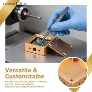 Hộp nhôm vỏ bọc tấm chắn RF SRVN có đầu nối SMA để bảo vệ điện từ tần số cao trong mạch DIY.