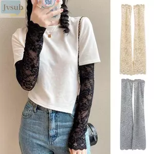JVSUB 1 Cặp Tay Mùa Hè, Vỏ Tay Chống Nắng Ren Ngoài Trời, Chạy Bộ Thời Trang Làm Mát Bóng Rổ Đi Xe Đạp Găng Tay Lái Xe Nam Nữ