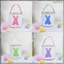 Giỏ Thỏ Phục Sinh Xô, Túi Tote Cotton Vải Cá Tính Dễ Thương Giỏ Cho Tiệc Phục Sinh Quà Tặng Hồng-Trắng