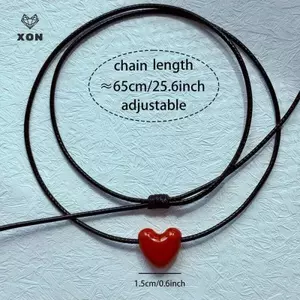 Dây bện dài thời trang cổ điển Mặt dây chuyền trái tim Nelace cho nữ Niche Trang sức Choker tối giản Quà tặng ngày lễ tình nhân [Mina]