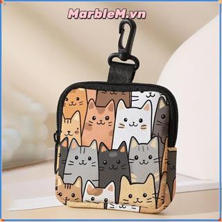 Ví MARBLEM, Ví đựng tiền xu Mini nhẹ, Túi đựng tai nghe chống nước di động in hình chó mèo Quà tặng bạn bè