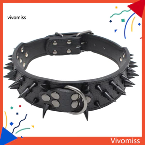 Dog Puppy Faux Leather Rivet Spiked Vòng cổ chống cắn Vòng cổ cho thú cưng