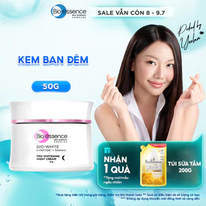 Kem dưỡng trắng da ban đêm cho da sáng mịn rạng rỡ từ 9-peptides, Alpha-Arbutin Bio essence Bio-White Pro Whitening 50g