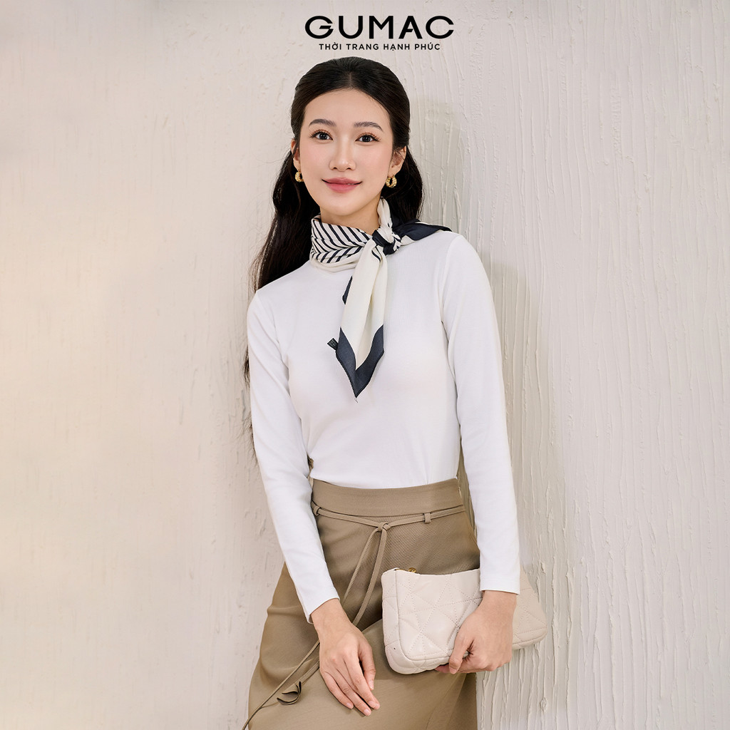 Áo Thun Nữ Tay Dài GUMAC Cổ Tròn Cơ Bản Chất Thun Lạnh Mịn Mát ATF11020
