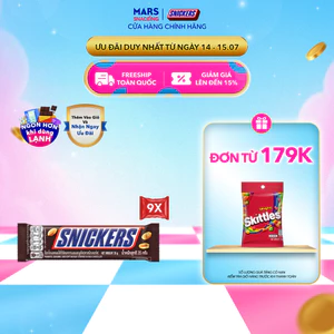 Combo 9 thanh kẹo Socola Snickers thanh 35g (3 lốc x 3 thanh)
