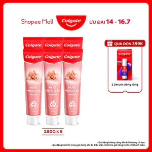 Bộ 6 Kem đánh răng Colgate thiên nhiên muối Himalaya sáng khỏe 180g