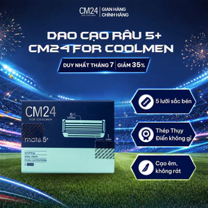 Hộp 2 Lưỡi Dao Cạo Râu CM24 For Coolmen Loại 5 Lưỡi Chất Liệu Thép Không Gỉ Thụy Sĩ Cạo Dễ Dàng Và An Toàn