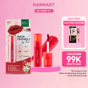 Son tint Baifern siêu lì lâu trôi, tôn da và không lem Baby Bright Mask Friendly Lip Tint 2.5g