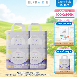 Combo 4 Tã/Bỉm Quần ELPRAIRIE Air Wing Size L 28 Miếng Cho Bé 9-14kg Công Nghệ Hàn Quốc Thoáng Mát, Đai Chun Co Giãn