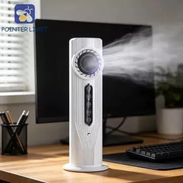 POINTER LIMIT Máy làm mát không khí bay hơi, Quạt điều hòa tốc độ có thể điều chỉnh độ ồn thấp, Làm mát cục bộ Bình nước có thể nhìn thấy Sương mịn Máy tính để bàn nhỏ gọn Máy làm mát phun sương Phòng
